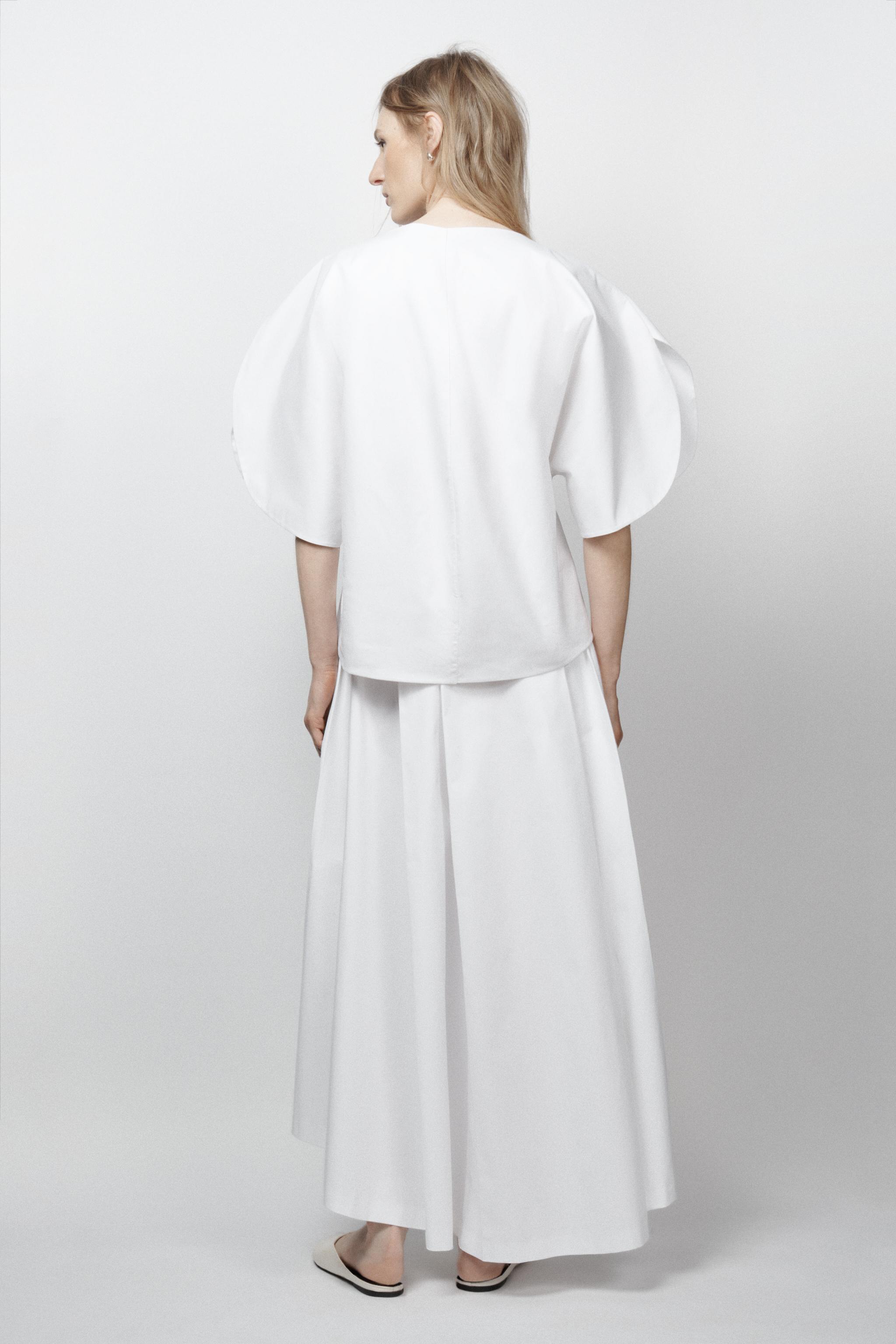 ZW COLLECTION LIMITED EDITION ASYMMETRIC POPLIN SKIRT